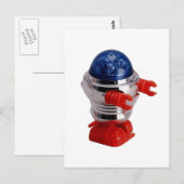 Vintager Wind-up-Roboter Postkarte (Vorne/Hinten)