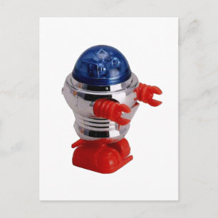 Vintager Wind-up-Roboter Postkarte