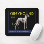Vintager Windhund-Zitronen-Aufkleber circa 1920 Mousepad (Mit Mouse)