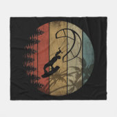 VINTAGER WINDSURFER FLEECEDECKE (Vorderseite (Horizontal))