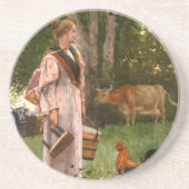 Vintager Winslow-Homer Das Milchmädchen Getränkeuntersetzer (Vorne)