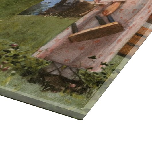 Vintager Winslow-Homer Das Milchmädchen Schneidebrett (Ecke)