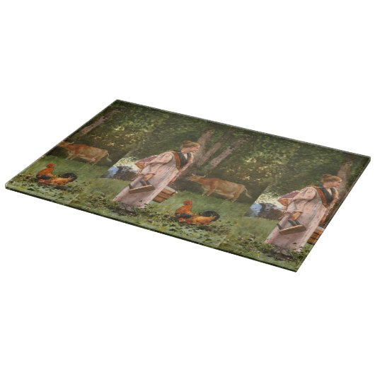 Vintager Winslow-Homer Das Milchmädchen Schneidebrett (Ecke)