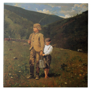 Vintager Winslow Homer überquert die Weide Fliese