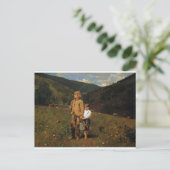 Vintager Winslow Homer überquert die Weide Postkarte (Stehend Vorderseite)