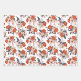 Vintager Winter Botanicals Muster Set Weihnachten Geschenkpapier Set