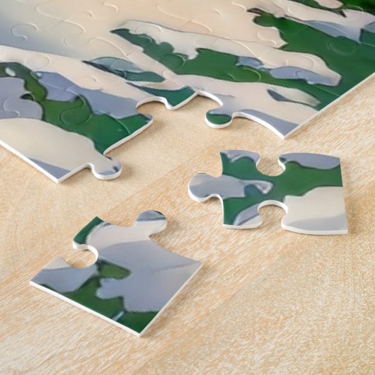 Vintager Winter-Dampfzug Puzzle (Seite)