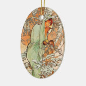 Vintager Winter durch Alphonse Mucha Keramikornament (Links)