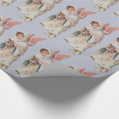 Vintager Winter-Engel Geschenkpapier (Ecke)