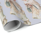 Vintager Winter-Engel Geschenkpapier (Rolleneckpunkt)