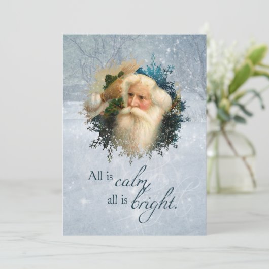 Vintager Winter Feiertagskarte (Stehend Vorderseite)