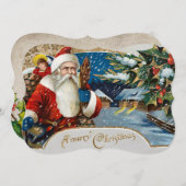 Vintager Winter Feiertagskarte (Vorne/Hinten)