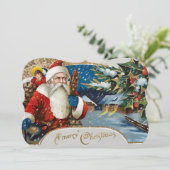 Vintager Winter Feiertagskarte (Stehend Vorderseite)