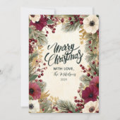 Vintager Winter floral Frohe Weihnachten (Vorderseite)
