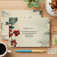 Vintager Winter florale Weihnachten Vorangehend