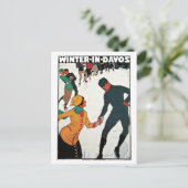 Vintager Winter in Davos Postkarte (Stehend Vorderseite)