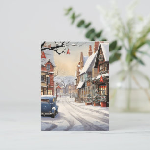 Vintager Winter in der Stadt Postkarte
