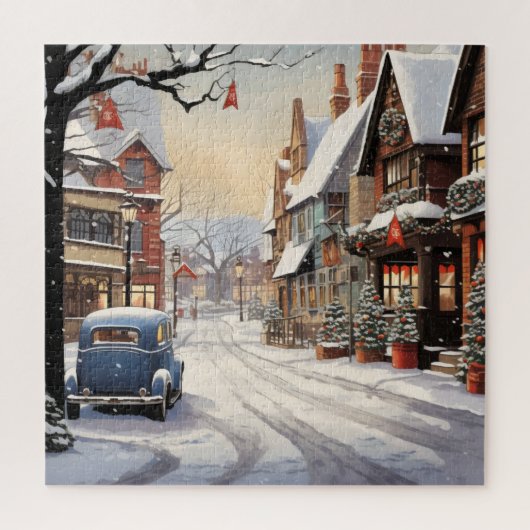 Vintager Winter in der Stadt Puzzle (Vertikal)