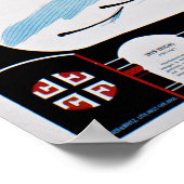 Vintager Winter in Norwegen Skifahren Poster (Ecke)