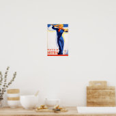 Vintager Winter in Österreich Skireise Poster (Küche)