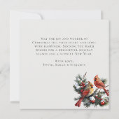 Vintager Winter Kardinal Birds Schneeweihnachtsfla Karte (Rückseite)