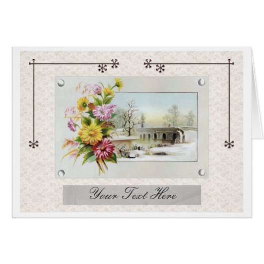 Vintager Winter mit Blumen (Vorderseite (Horizontal))