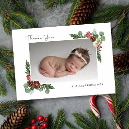 Vintager Winter mit Flora - Wohnung Vielen Dank Dankeskarte