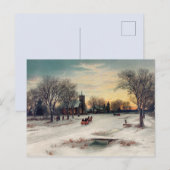 Vintager Winter Postkarte (Vorne/Hinten)