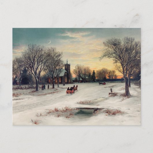 Vintager Winter Postkarte (Vorderseite)