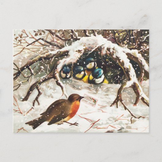 Vintager Winter Postkarte (Vorderseite)