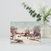Vintager Winter Postkarte (Stehend Vorderseite)