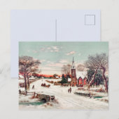 Vintager Winter Postkarte (Vorne/Hinten)