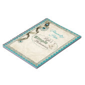 Vintager Winter Schneeflocke aquamarine Creme Notizblock (Linke Seite)