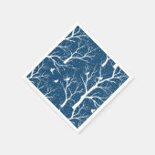 Vintager Winter Sky Weißer Vogelschutz Schneeflock Serviette (Ecke)