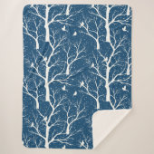 Vintager Winter Sky Weißer Vogelschutz Schneeflock Sherpadecke (Vorderseite)