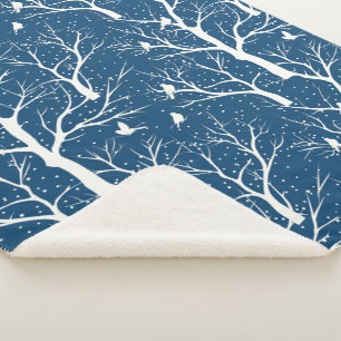 Vintager Winter Sky Weißer Vogelschutz Schneeflock Sherpadecke