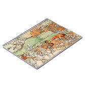 Vintager Winter von Alphonse Mucha Notizblock (Linke Seite)
