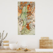 Vintager Winter von Alphonse Mucha Poster (Küche)