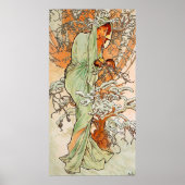 Vintager Winter von Alphonse Mucha Poster (Vorne)