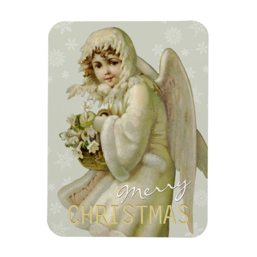 Vintager Winterengel CC0618 Weihnachtsmagnet Magnet (Vertikal)