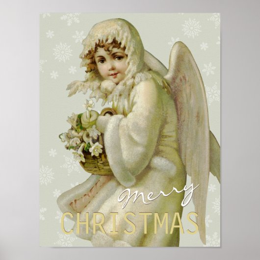 Vintager Winterengel CC0620 Weihnachtsgebäck Poster (Vorne)