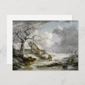 Vintager Winterlandschaft Weihnachtsdruck Feiertagspostkarte (Vorne/Hinten)