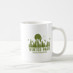 Vintager Winterpark Colorado Wandern neben dem Was Kaffeetasse
