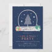 Vintager Winterschnee Night Weihnachten Party Einladung (Vorderseite)