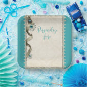 Vintager Winterschneeflockendampfer aquamarin Pappteller (Party)