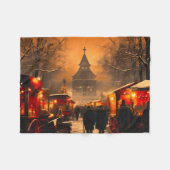 Vintager Winterschneemarkt Fleecedecke (Vorderseite (Horizontal))