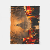 Vintager Winterschneemarkt Fleecedecke (Vorderseite)