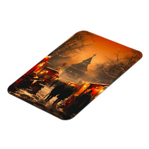 Vintager Winterschneemarkt Magnet