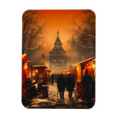 Vintager Winterschneemarkt Magnet (Vertikal)