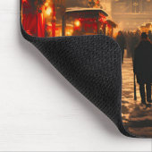 Vintager Winterschneemarkt Mousepad (Ecke)